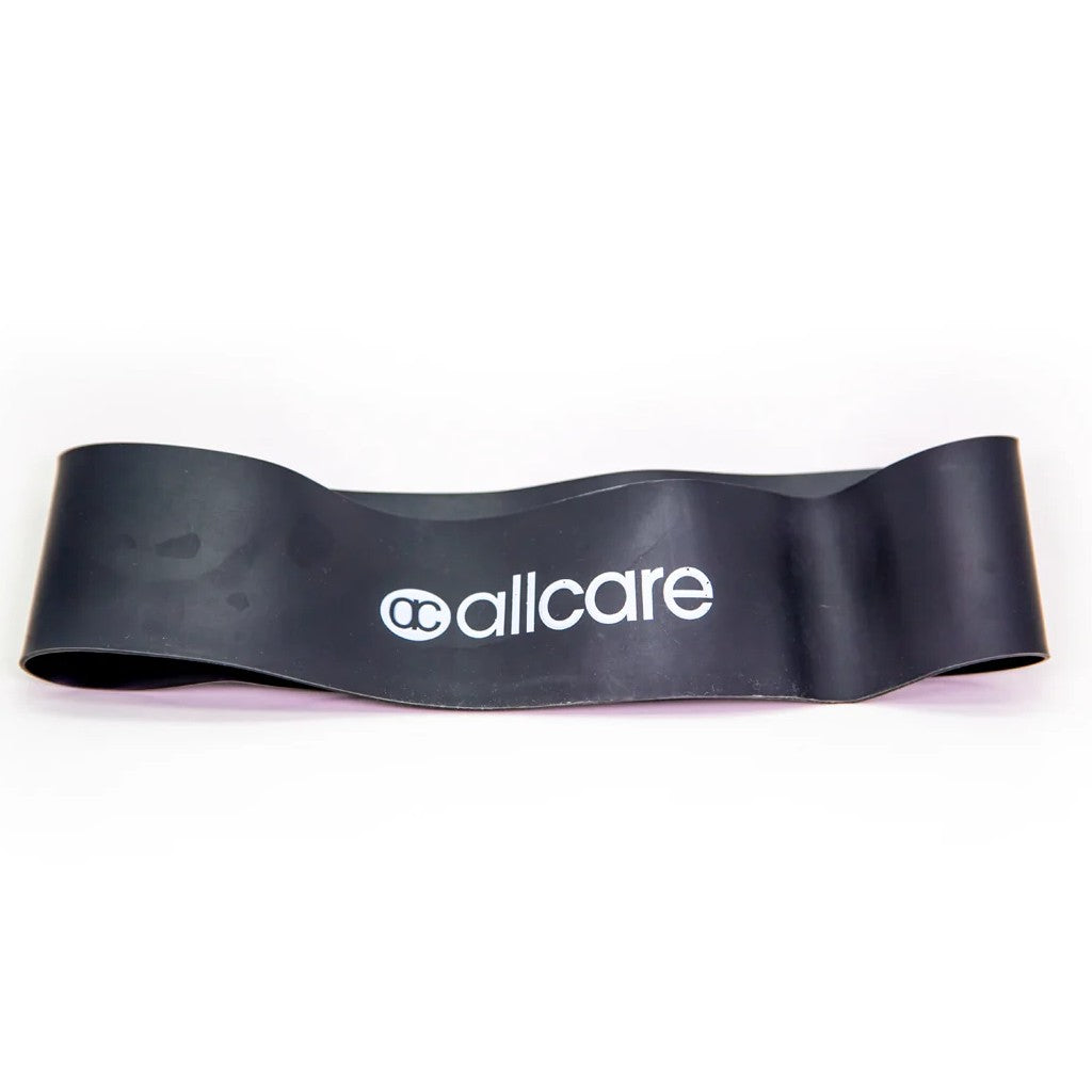 Allcare Band, extra-extra firm strength, black. Progressive resistant exercise band. Helps strengthen and rehabilitate muscles