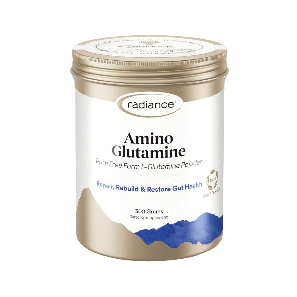 Radiance Amino Glutamine 300g. Repair, rebuild and restore gut health