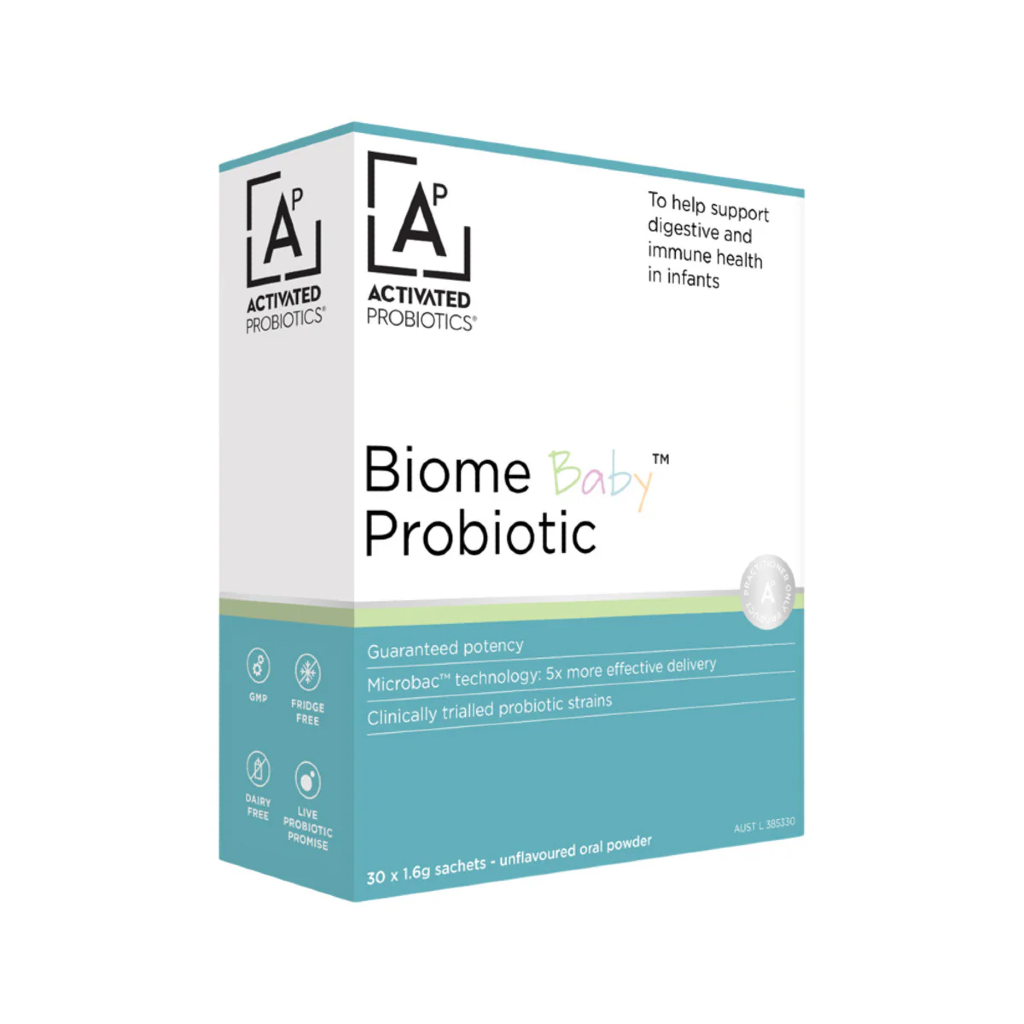 Activated Probiotics. Biome Baby Probiotic oral powder, 30 sachets. To help support digestive and immune health in infants