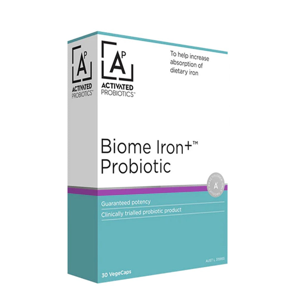Activated Probiotics Biome Iron+. To help increase absorption of dietary iron