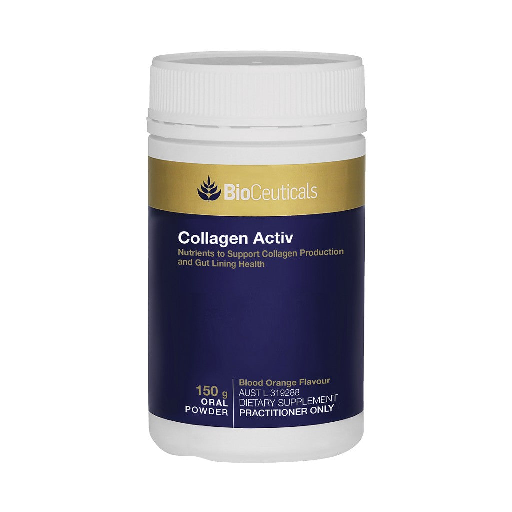 Bioceuticals Collagen Activ is a specially formulated powder that provides nutrients for a healthy gut lining and collagen production.
