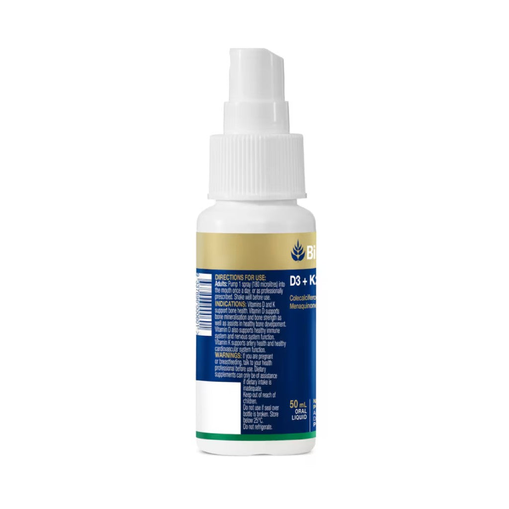 Bioceuticals D3 + K2 Spray. Directions for use. Indications. Warnings.