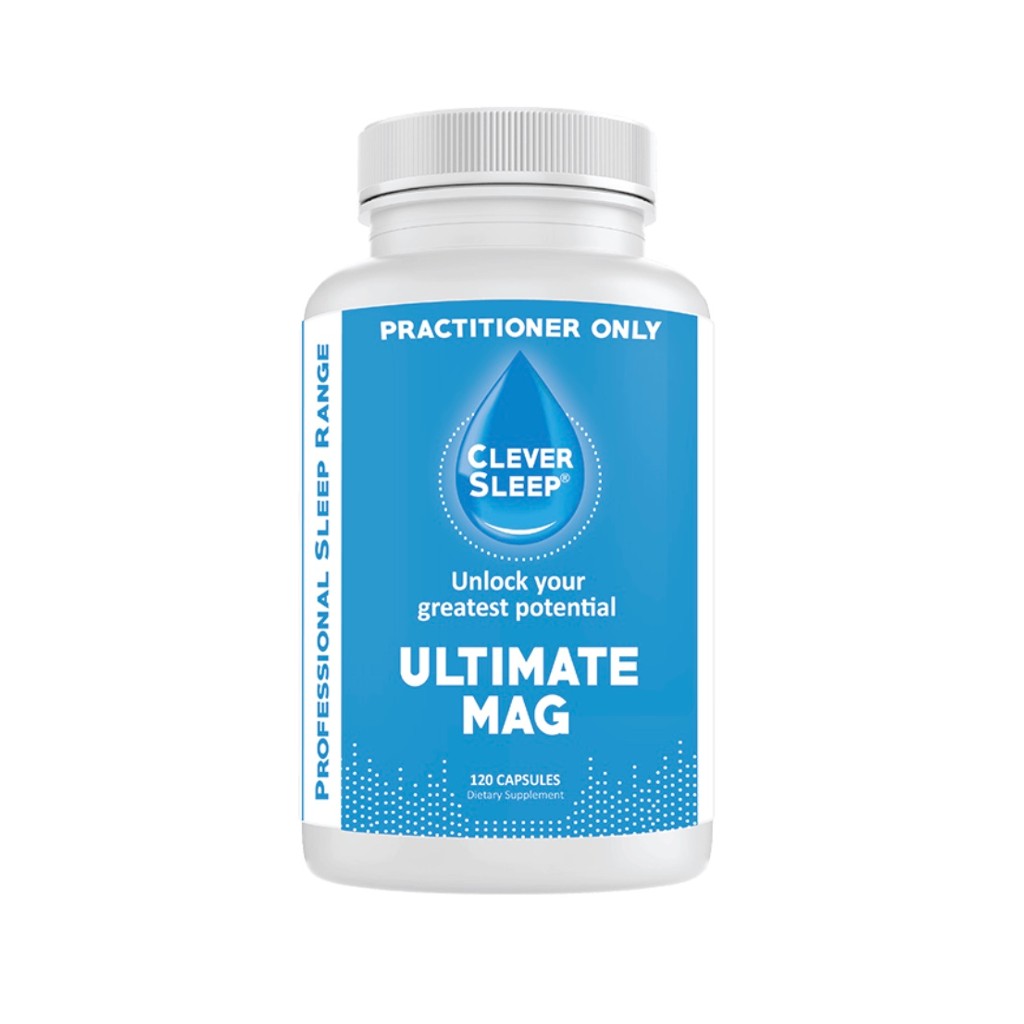 Clever Sleep Ultimate Mag. Magnesium formula to support deep restorative sleep whilst also targeting nervous system health, stress, cellular energy, heart health and muscle tension.